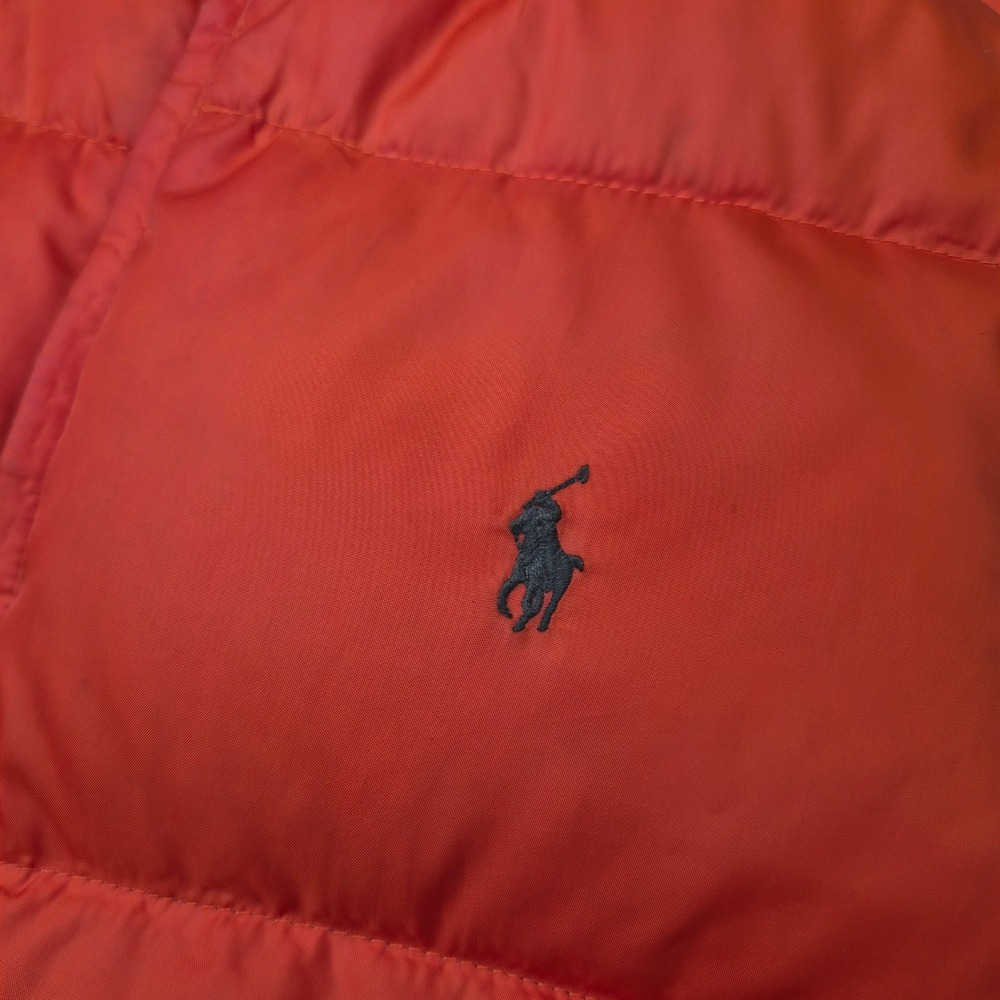 Polo Ralph Lauren Kids Reversible Down Puffer Vest Olive Orange Size S 8-10 - Picture 4 of 11